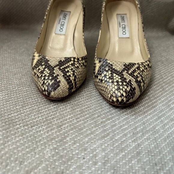 Jimmy Choo Gilbert Snakeskin Python Leather Pumps - Picture 5 of 14